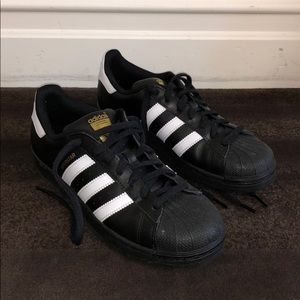 Adidas Superstar Sneakers in Black, Size 8 US